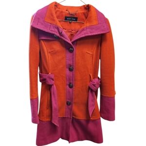 Women's Pink Orange Trench Coat